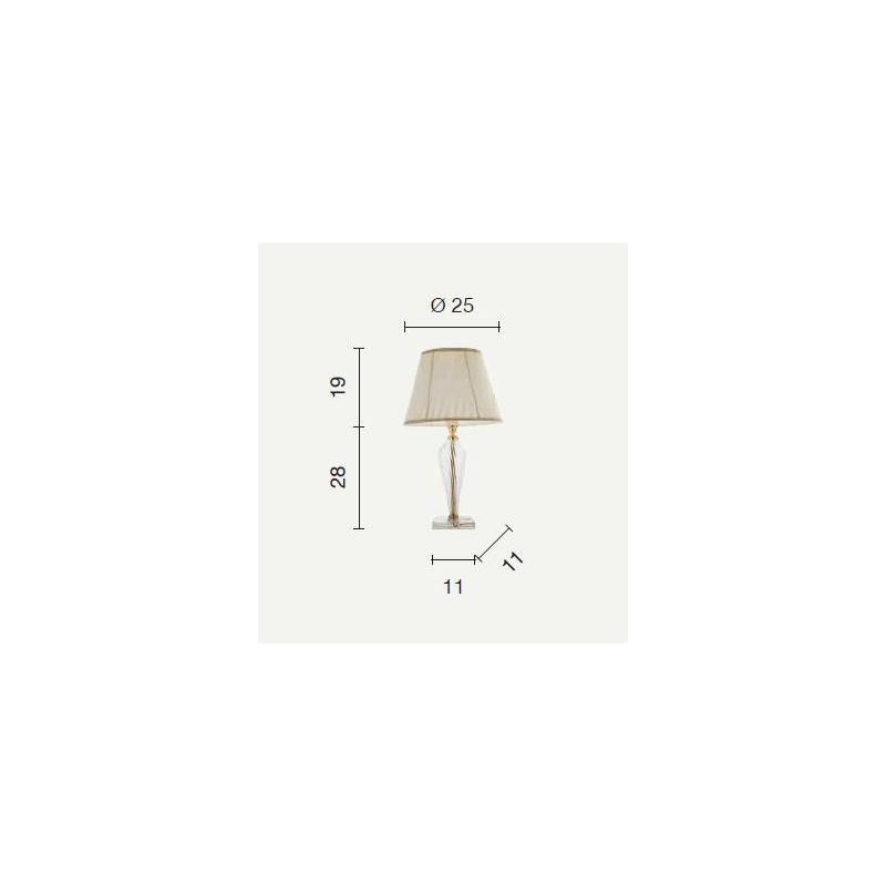 VILLA LAMPADA DA TAVOLO IN VETRO LAVORATO A MANO CLASSICA D25 CM 6 COLORI DI ONDALUCE ONDALUCE CICIRIELLO - Cristalensi Shop Onl