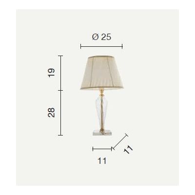 VILLA LAMPADA DA TAVOLO IN VETRO LAVORATO A MANO CLASSICA D25 CM 6 COLORI DI ONDALUCE ONDALUCE CICIRIELLO - Cristalensi Shop Onl