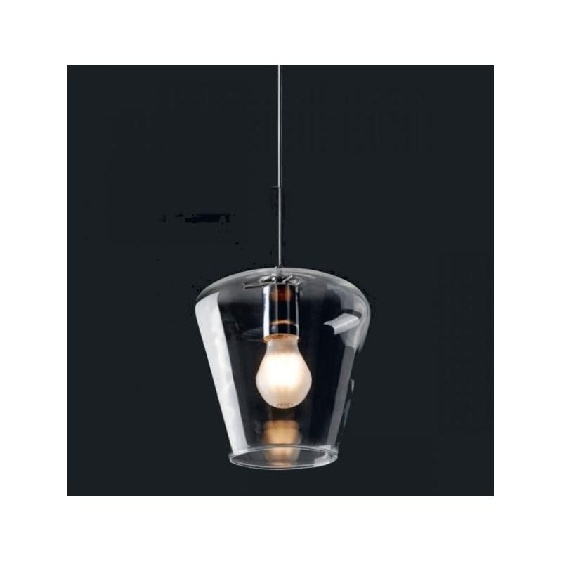 PAGODA 3 LAMPADARIO SOSPENSIONE 3 VETRI MISTI TRASPARENTI MONTATURA CROMO O RUGGINE Illuminando - Cristalensi Shop Online