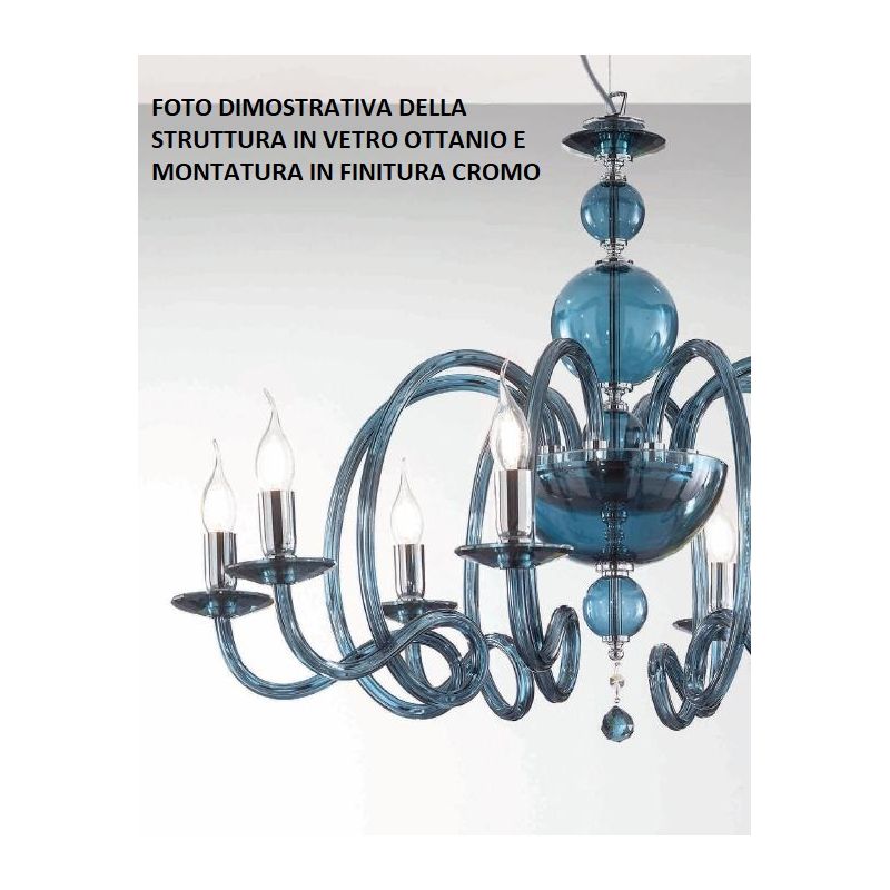 VIVALDI ABAT-JOUR IN CRISTALLO E METALLO ELEGANTE E CLASSICO 8 FINITURE COLORE ONDALUCE CICIRIELLO - Cristalensi Shop Online