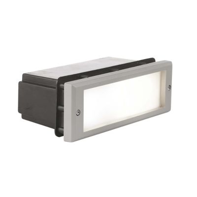JOKER LAMPADA DA INCASSO IP65 IN ALLUMINIO DI COLORE GRIGIO CHIARO E DIFFUSORE IN VETRO Pan International - Cristalensi Shop Onl