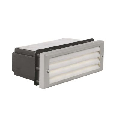 JOKER LAMPADA DA INCASSO IP65 IN ALLUMINIO DI COLORE GRIGIO CHIARO CON ALETTE INCLINATE Pan International - Cristalensi Shop Onl