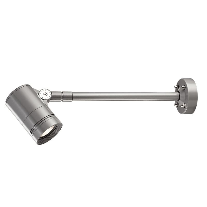 SHOOT FARETTO DA ESTERNO CON BRACCIO ORIENTABILE LED 8W LUCE 3000K GRIGIO SPESSORE CM 47 Pan International - Cristalensi Shop On