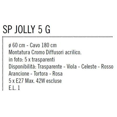 JOLLY SPG LAMPADARIO MODERNO IN ACRILICO 7 COLORI DIAMETRO 60 CM ECONOMICO Illuminando - Cristalensi Shop Online