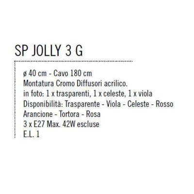 JOLLY SPG 3 LUCI DIAMETRO 40 CM DIFFUSORI ACRILICO IN 7 COLORI DI ILLUMINANDO Illuminando - Cristalensi Shop Online