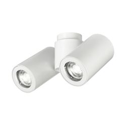 LUPIN PLAFONIERA CON 2 SPOT BIANCA LED 2X7W LUCE 3000K ORIENTABILE MODERNA Pan International - Cristalensi Shop Online