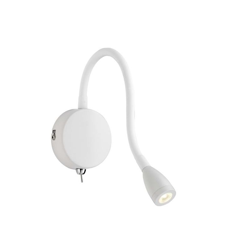 PARIS APPLIQUE DA LETTURA CON BRACCIO FLESSIBILE LED 2W LUCE 3000K BIANCA CROMO O ACCIAIO Pan International - Cristalensi Shop O