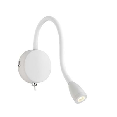 PARIS APPLIQUE DA LETTURA CON BRACCIO FLESSIBILE LED 2W LUCE 3000K BIANCA CROMO O ACCIAIO Pan International - Cristalensi Shop O