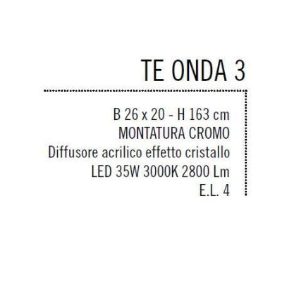 ONDA LAMPADA DA TERRA H 163 CM IN CROMO LUCIDO A LED 35W 2800 LUMEN ON/OFF MODERNA Illuminando - Cristalensi Shop Online