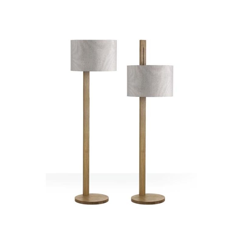 SHADE LAMPADA DA TERRA IN LEGNO E PARALUME IN TESSUTO IN LINO Pan International - Cristalensi Shop Online