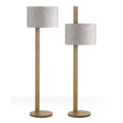 SHADE LAMPADA DA TERRA IN LEGNO E PARALUME IN TESSUTO IN LINO Pan International - Cristalensi Shop Online
