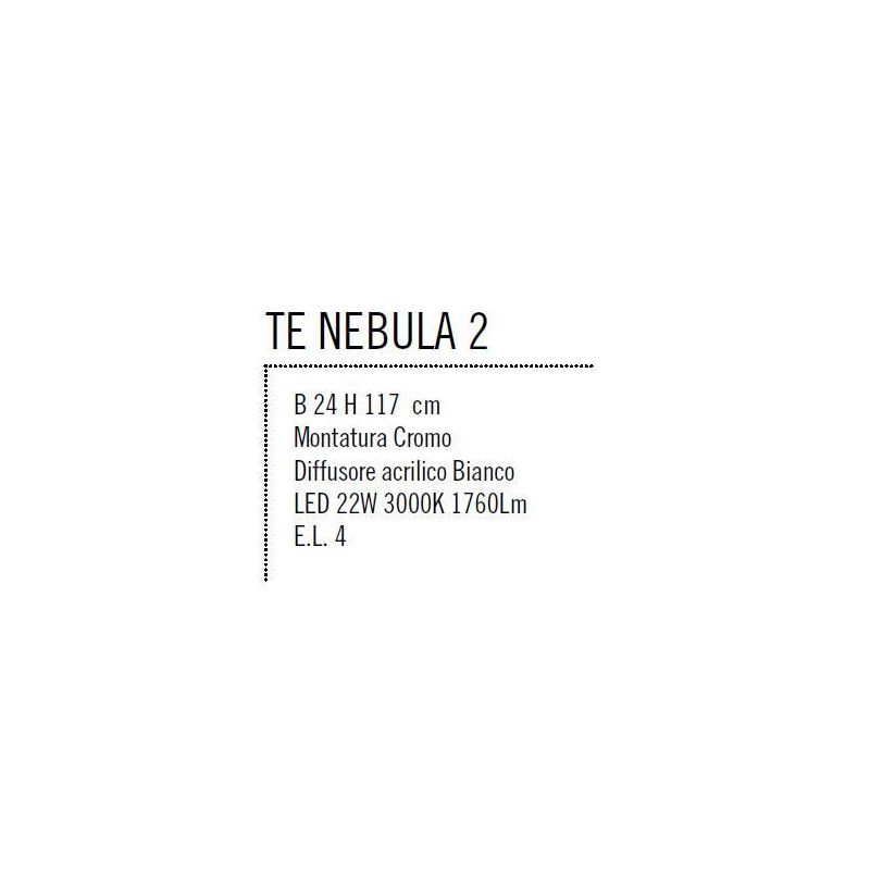 NEBULA LAMPADA DA TERRA ALTEZZA 117 CM LED 22W CROMO LUCIDO MODERNO Illuminando - Cristalensi Shop Online