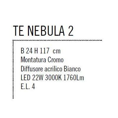 NEBULA LAMPADA DA TERRA ALTEZZA 117 CM LED 22W CROMO LUCIDO MODERNO Illuminando - Cristalensi Shop Online