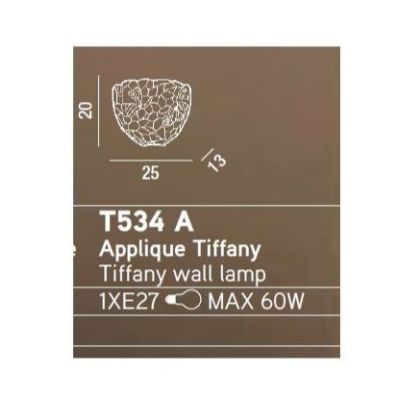 T534-A LAMPADA DA PARETE IN VETRO TIFFANY Perenz - Cristalensi Shop Online