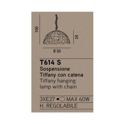 614 SOSPENSIONE IN VETRO TIFFANY DIAMETRO 50 Perenz - Cristalensi Shop Online