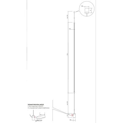ACROBAT PIANTANA LINEARE CON ATTACCO A SOFFITTO LED 30W LUCE 3000K DIMMER A INFRAROSSI Redo Group - Cristalensi Shop Online