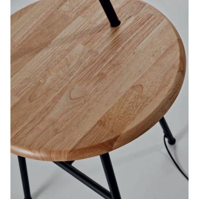 COMODA LAMPADA DA TERRA CON TAVOLINO INCORPORATO VINTAGE CON PARALUME TESSUTO Illuminando - Cristalensi Shop Online