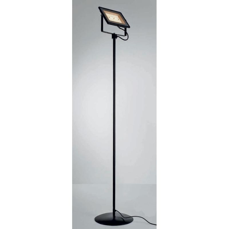 PRATICA LAMPADA DA TERRA LED 30W IN METALLO NERO O BIANCO ECONOMICA Illuminando - Cristalensi Shop Online