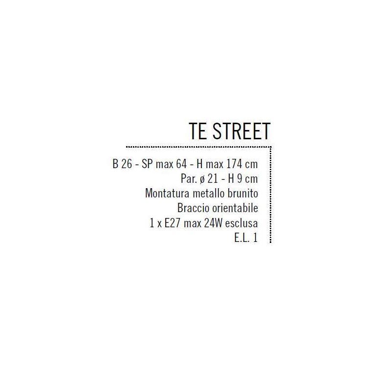 STREET LAMPADA DA TERRA IN METALLO BRUNITO CON SNODO PER INCLINAZIONE DIFFUSORE Illuminando - Cristalensi Shop Online