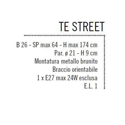 STREET LAMPADA DA TERRA IN METALLO BRUNITO CON SNODO PER INCLINAZIONE DIFFUSORE Illuminando - Cristalensi Shop Online