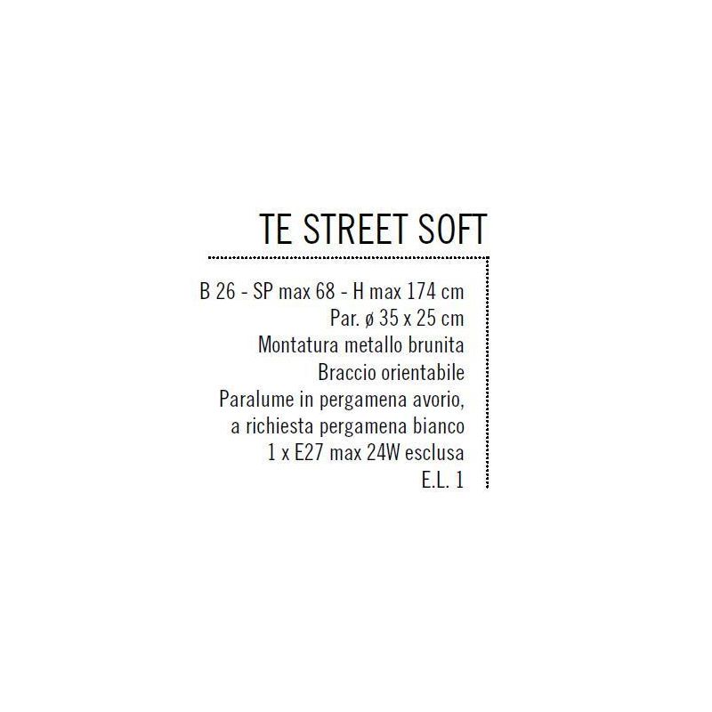 STREET SOFT LAMPADA DA TERRA IN METALLO BRUNITO CON PARALUME IN PERGAMENA CON SNODI Illuminando - Cristalensi Shop Online