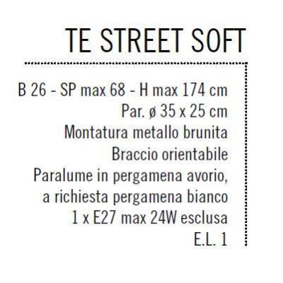 STREET SOFT LAMPADA DA TERRA IN METALLO BRUNITO CON PARALUME IN PERGAMENA CON SNODI Illuminando - Cristalensi Shop Online