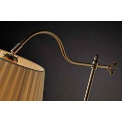 BRIDGE LAMPADA DA TERRA CLASSICA METALLO BRUNITO PARALUME FASCIATO PLISSE AVORIO Illuminando - Cristalensi Shop Online 2