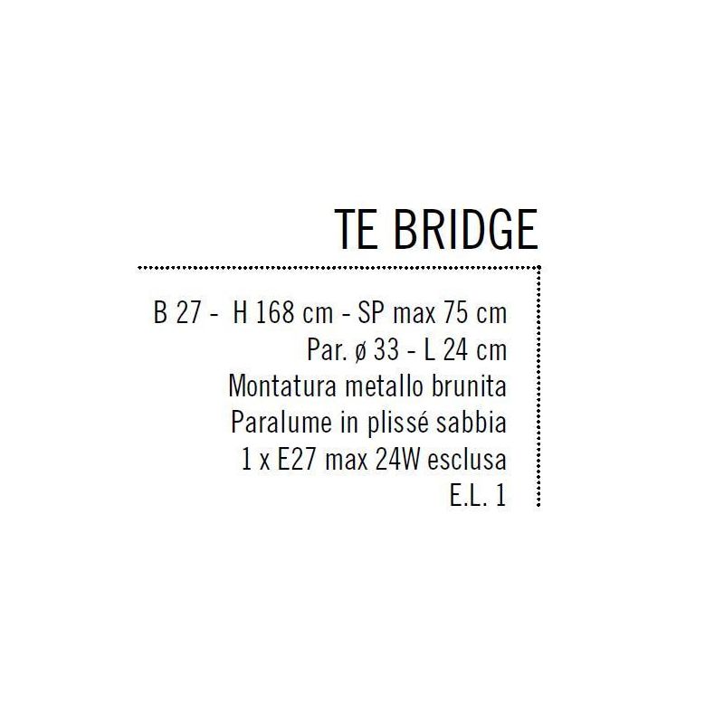 BRIDGE LAMPADA DA TERRA CLASSICA METALLO BRUNITO PARALUME FASCIATO PLISSE AVORIO Illuminando - Cristalensi Shop Online