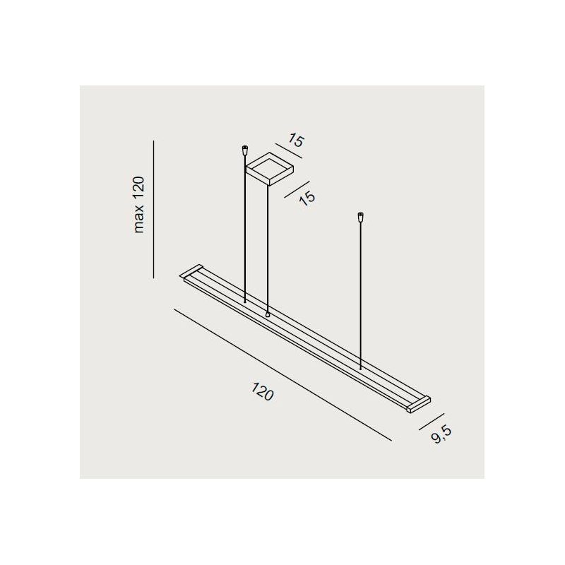 LINE S120 SOSPENSIONE LED 47W DIMMERABILE DINAMICO DA 2700K A 6000K CON TELECOMANDO INCLUSO PROMOINGROSS - Cristalensi Shop Onli