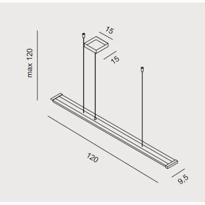 LINE S120 SOSPENSIONE LED 47W DIMMERABILE DINAMICO DA 2700K A 6000K CON TELECOMANDO INCLUSO PROMOINGROSS - Cristalensi Shop Onli
