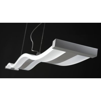 ONDA SOSPENSIONE LAMPADARIO ONDULATO BIANCO RETTANGOLARE LED DIMMERABILE MODERNA PROMOINGROSS - Cristalensi Shop Online