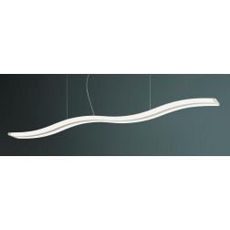 ONDA SOSPENSIONE LAMPADARIO ONDULATO BIANCO RETTANGOLARE LED DIMMERABILE MODERNA PROMOINGROSS - Cristalensi Shop Online