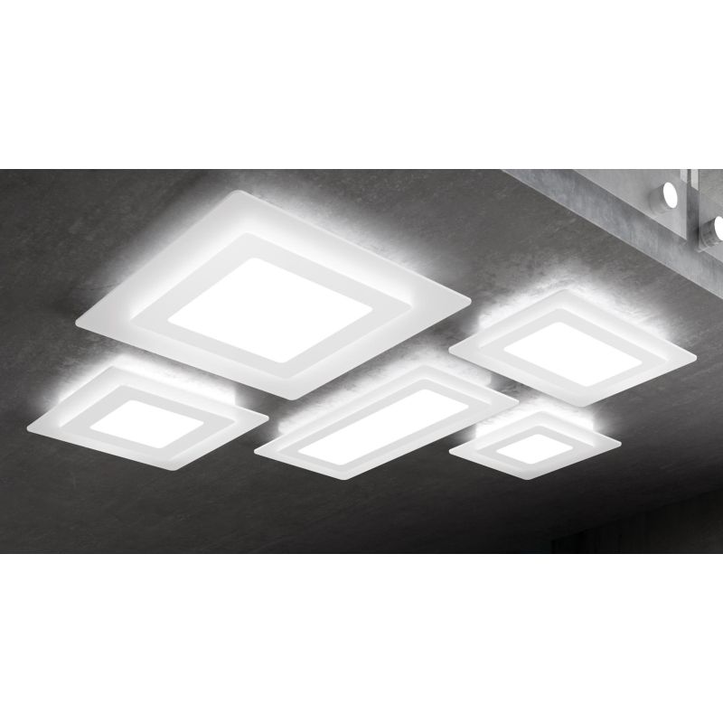 OBLIO Q50 PLAFONIERA QUADRATA MEDIA 48X48 CM LED 45W MODERNA 14 COLORI DI PROMOINGROSS PROMOINGROSS - Cristalensi Shop Online