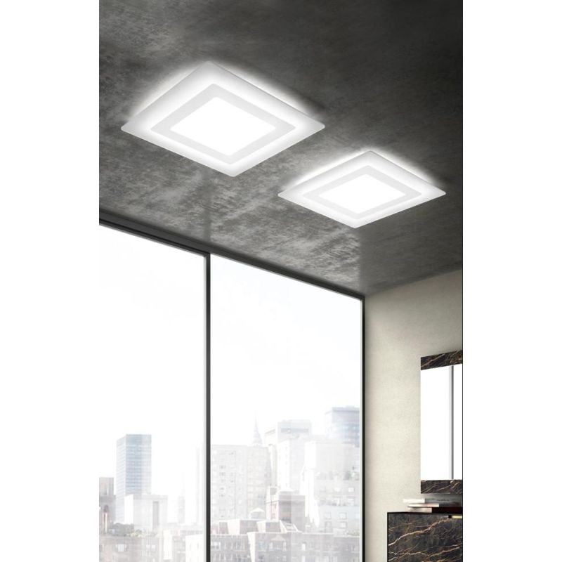 OBLIO Q50 PLAFONIERA QUADRATA MEDIA 48X48 CM LED 45W MODERNA 14 COLORI DI PROMOINGROSS PROMOINGROSS - Cristalensi Shop Online