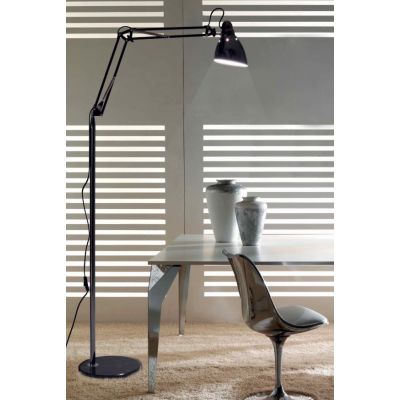 JAZZ LAMPADA DA TERRA DIREZIONABILE IN METALLO NICHEL O CROMO/NERO Illuminando - Cristalensi Shop Online