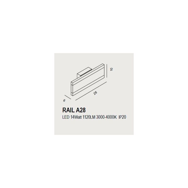 RAIL A28 APPLIQUE LED 14W LUCE DIFFUSA 14 COLORI MODERNO ECONOMICO PROMOINGROSS - Cristalensi Shop Online