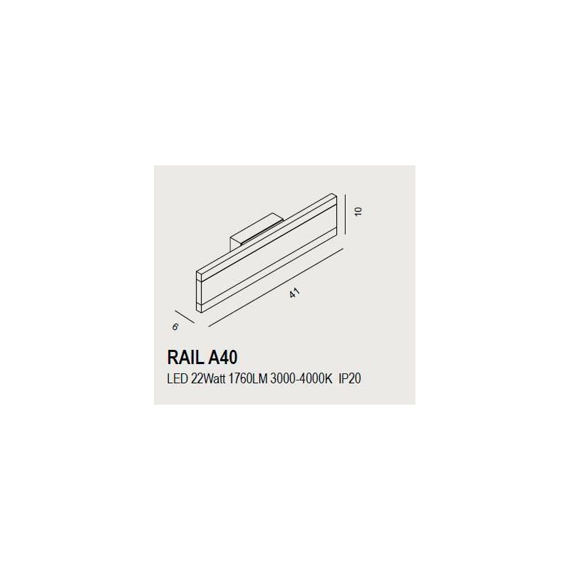 RAIL A40 APPLIQUE LED 22W LUCE DIFFUSA MODERNO 14 COLORI DI PROMOINGROSS PROMOINGROSS - Cristalensi Shop Online