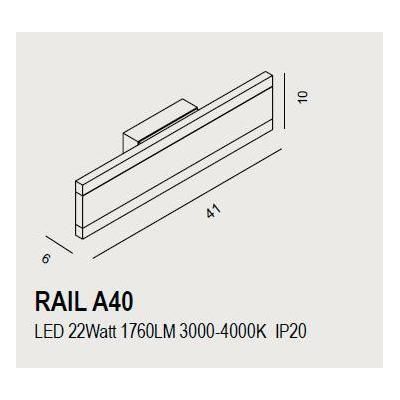 RAIL A40 APPLIQUE LED 22W LUCE DIFFUSA MODERNO 14 COLORI DI PROMOINGROSS PROMOINGROSS - Cristalensi Shop Online