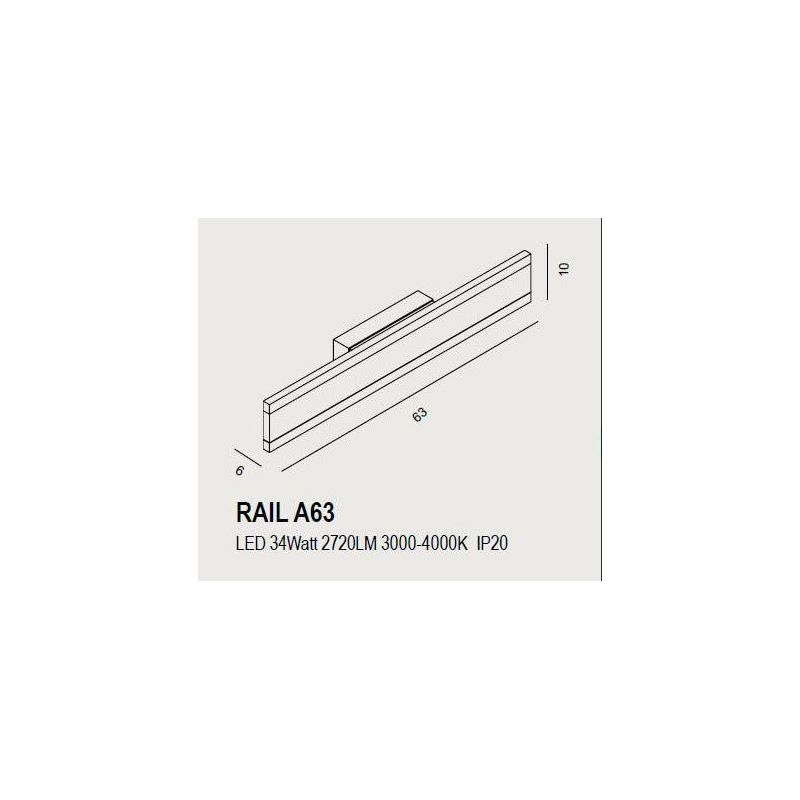 RAIL A63 APPLIQUE LED 34W LUCE DIFFUSA 14 COLORI MODERNO DI PROMOINGROSS PROMOINGROSS - Cristalensi Shop Online