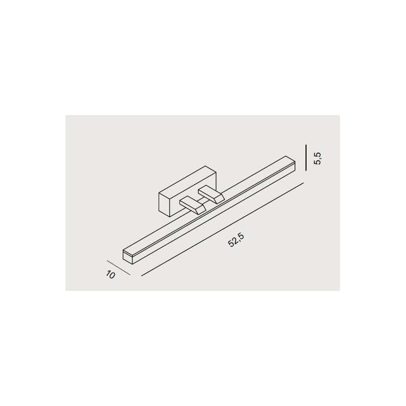 RULER A52 APPLIQUE PER SPECCHIO O QUADRO BIANCO O CROMO LED 18W MODERNO PROMOINGROSS - Cristalensi Shop Online