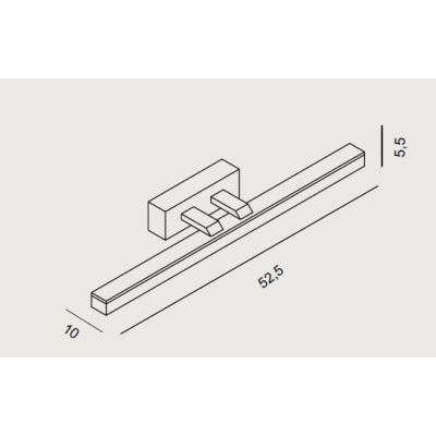 RULER A52 APPLIQUE PER SPECCHIO O QUADRO BIANCO O CROMO LED 18W MODERNO PROMOINGROSS - Cristalensi Shop Online