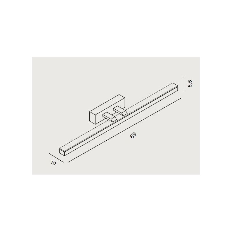 RULER A69 APPLIQUE PER QUADRO O SPECCHIO BIANCO O CROMO LED 24W MODERNO ECONOMICO PROMOINGROSS - Cristalensi Shop Online