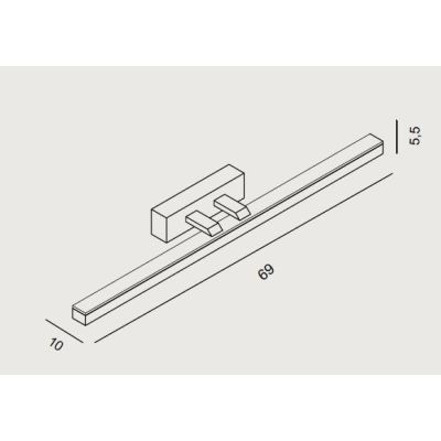 RULER A69 APPLIQUE PER QUADRO O SPECCHIO BIANCO O CROMO LED 24W MODERNO ECONOMICO PROMOINGROSS - Cristalensi Shop Online
