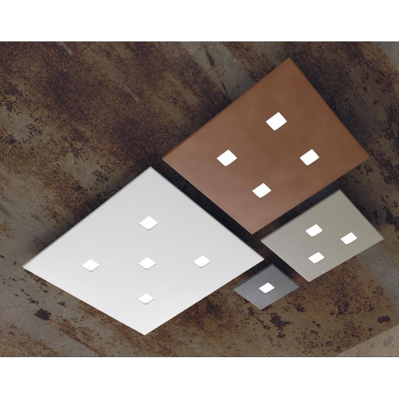 SPARTA PICCOLA PLAFONIERA QUADRATA CM 20X20 MODERNA 14 COLORI LAMPADINA ATTACCO GX53 PROMOINGROSS - Cristalensi Shop Online
