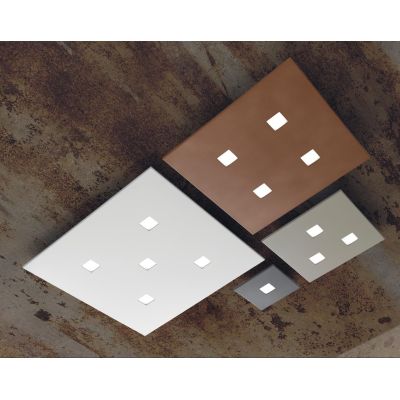 SPARTA PICCOLA PLAFONIERA QUADRATA CM 20X20 MODERNA 14 COLORI LAMPADINA ATTACCO GX53 PROMOINGROSS - Cristalensi Shop Online