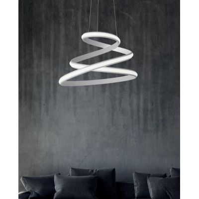 VUELTA SOSPENSIONE LAMPADARIO LED INTEGRATO 50W DIMMERABILE GRIGIA O BIANCA ONDALUCE CICIRIELLO - Cristalensi Shop Online