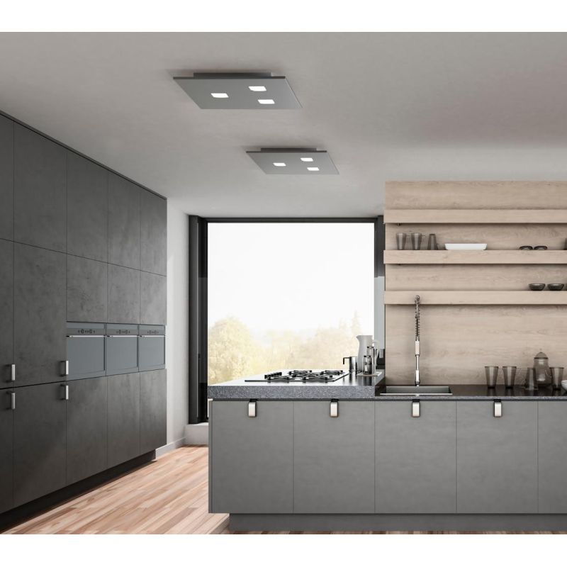 SPARTA PLAFONIERA QUADRATA CM 35X35 MODERNA IN 14 COLORI CON LAMPADINE 3xGX53 PROMOINGROSS - Cristalensi Shop Online