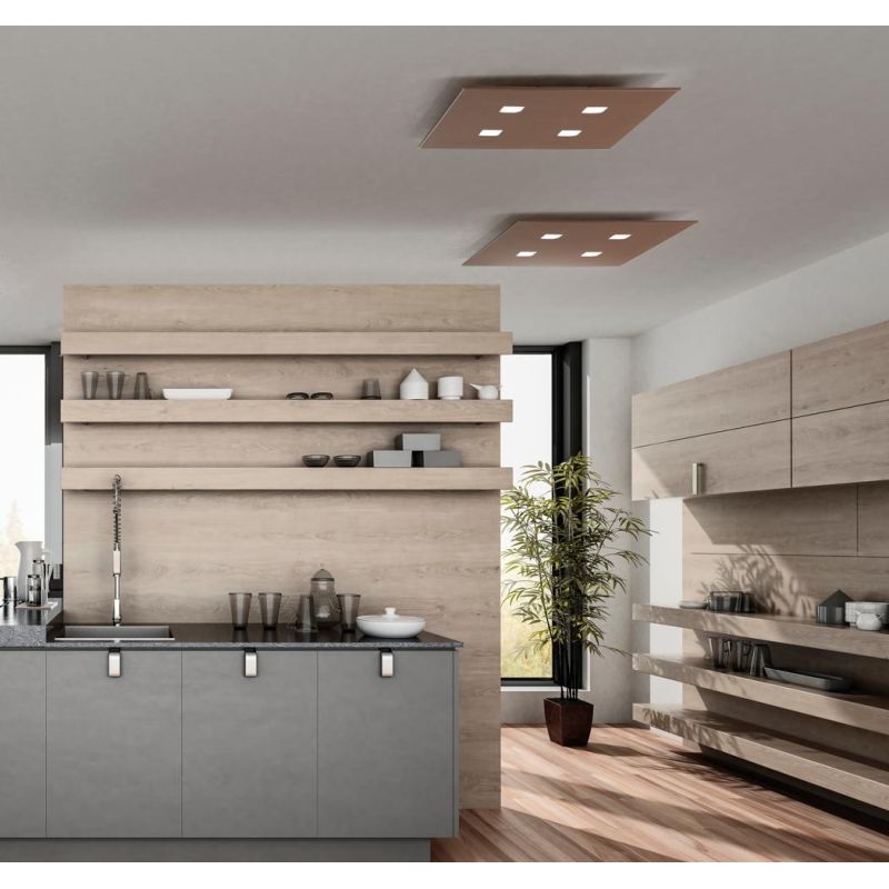 SPARTA PLAFONIERA QUADRATA CM 50X50 MODERNA IN 14 COLORI CON LAMPADINE 4xGX53 PROMOINGROSS - Cristalensi Shop Online