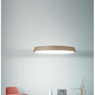 2050 SOSPENSIONE IN METALLO SABBIA O BIANCO DIAMETRO 60 CM A LED INTEGRATO DA 36W AFFRALUX - Cristalensi Shop Online