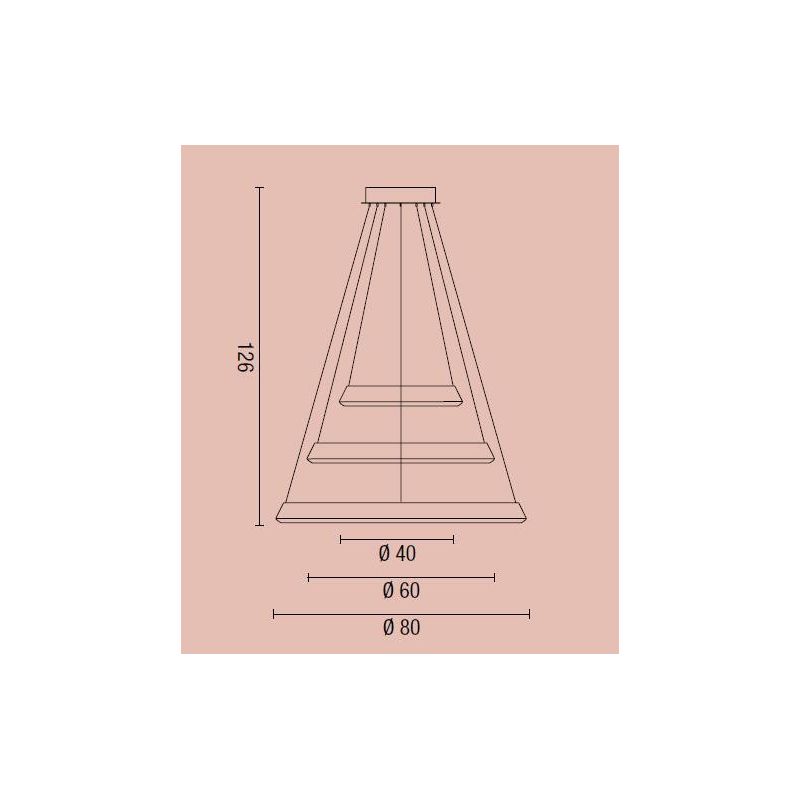 2051 LAMPADARIO SOSPENSIONE 3 ANELLI LED 102W COLORE SABBIA O BIANCO DI AFFRALUX ANELLIDIODI AFFRALUX - Cristalensi Shop Online